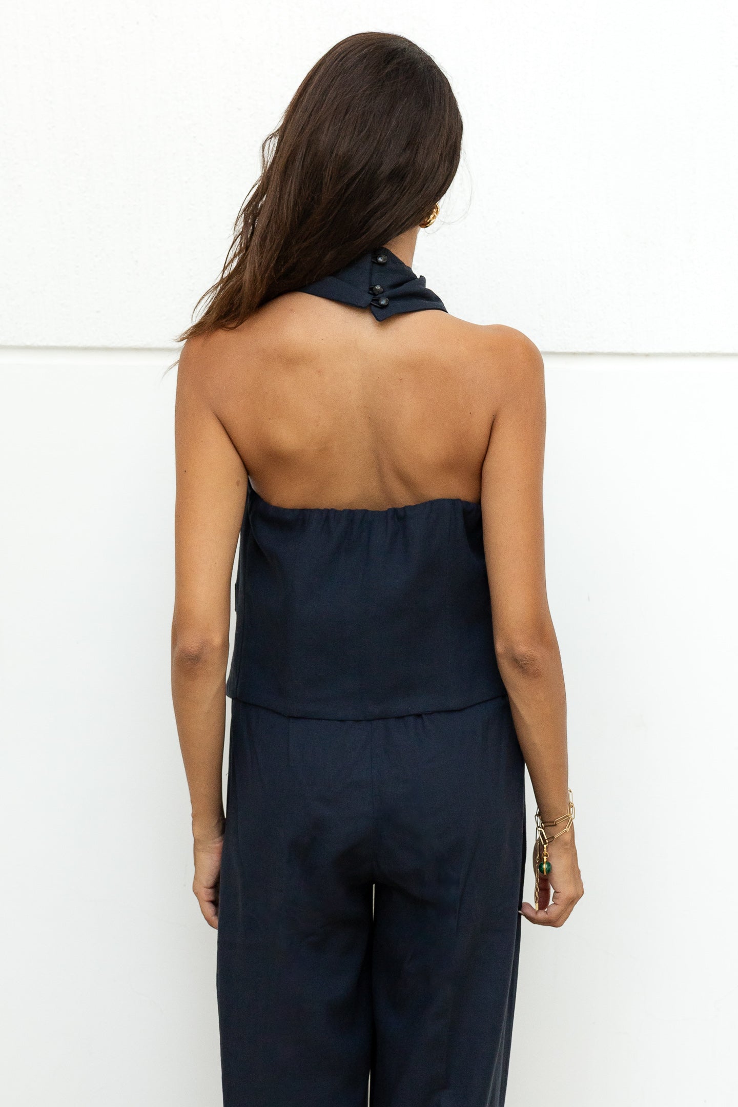 Moni Linen Set (Navy Blue)