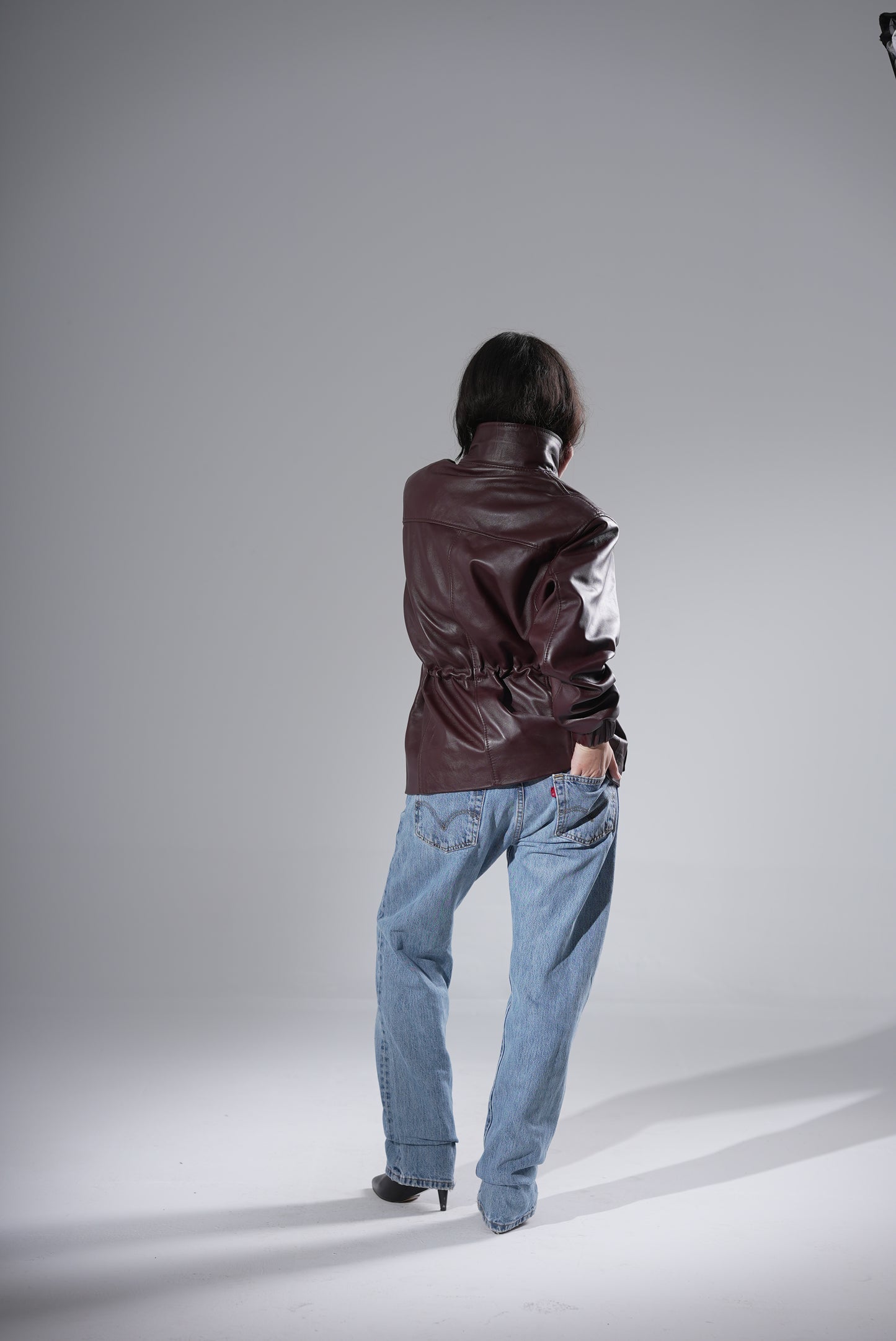 Raye Leather Jacket - Burgundy