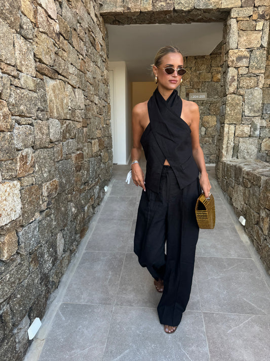 Moni Linen Set (Black)