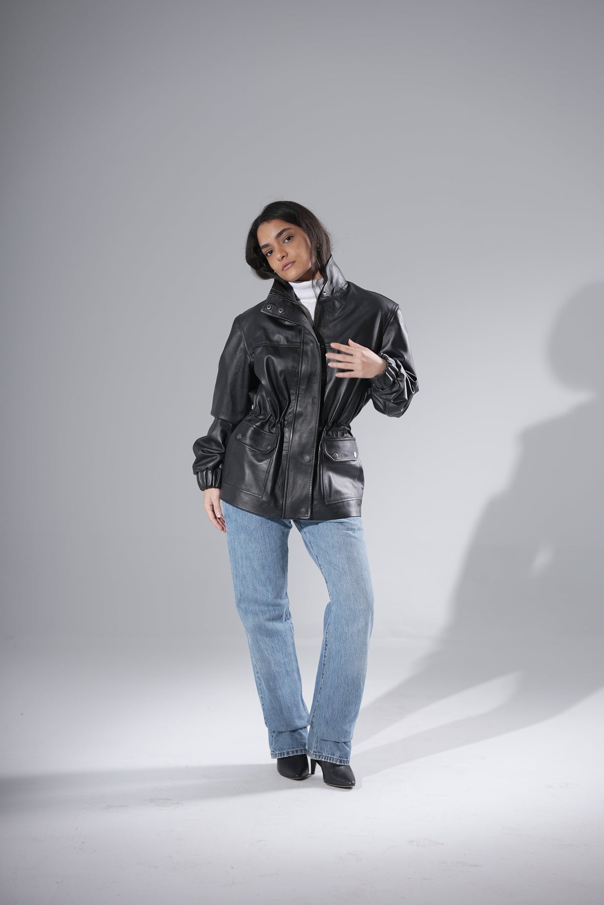 Raye Leather Jacket - Black