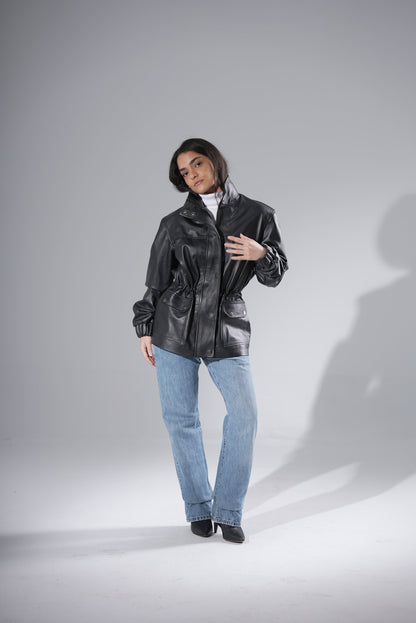 Raye Leather Jacket - Black