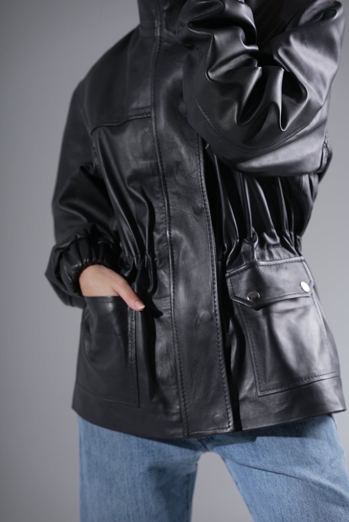 Raye Leather Jacket - Black
