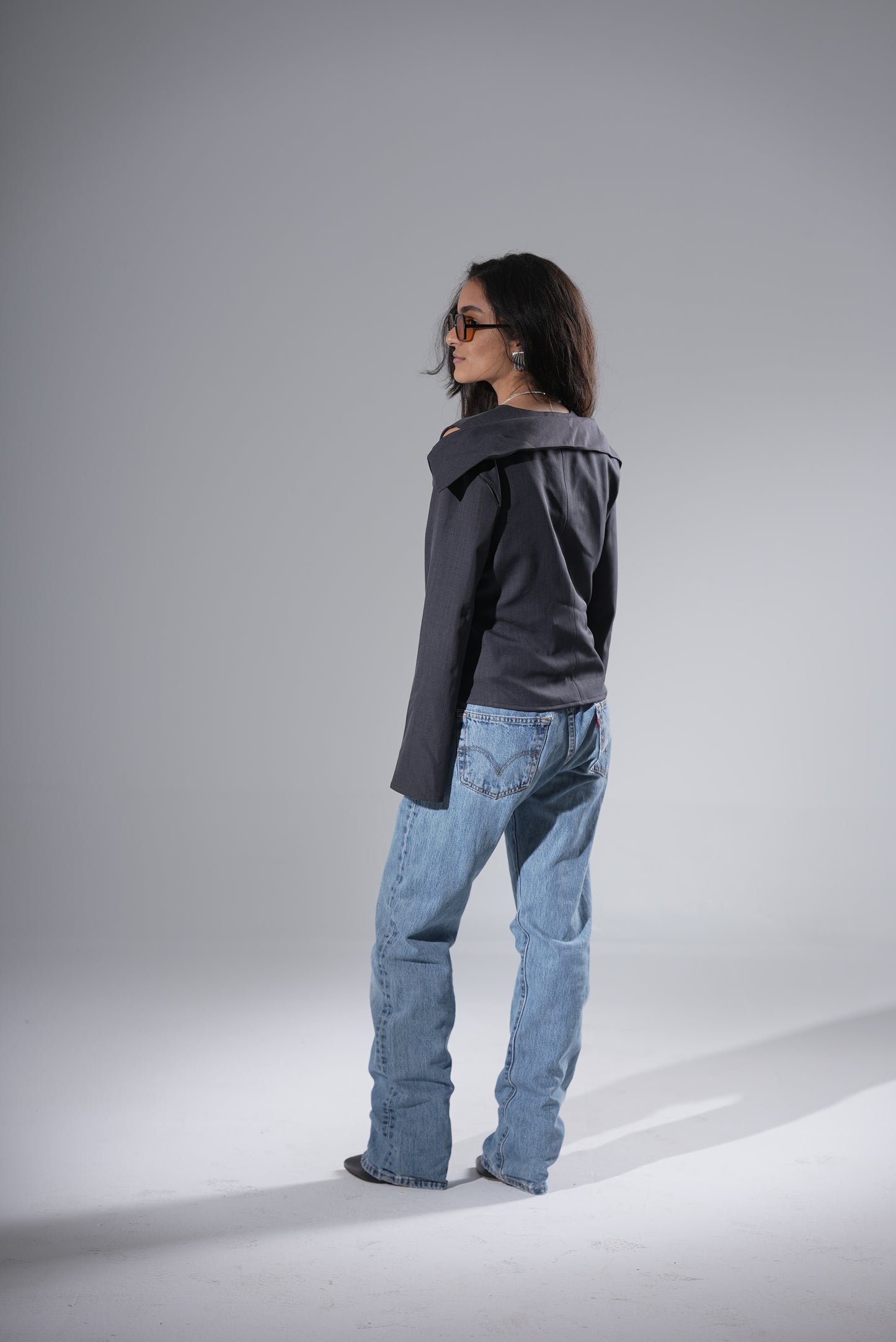 2-in-1 Deconstructed Blazer - Dark Grey