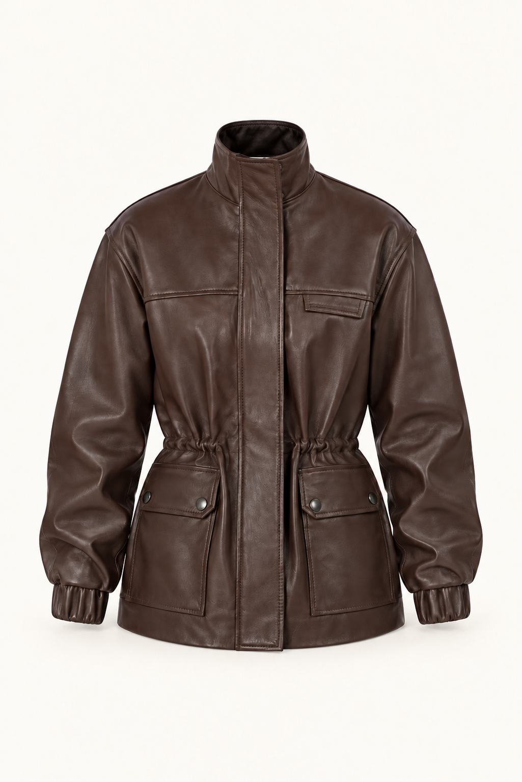 raye brown jacket, product-only front view